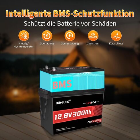 2 عبوات Dumfume 12V 300ah LifePo4 Lithium Battery ، 200a BMS Battery القابلة لإعادة الشحن مع 15000 دورة و 3840WH طاقة ، مثالية لخارج الشبكة ، RV ، الطاقة الشمسية ، بيت الحركة ، الطاقة الاحتياطية in Kuwait