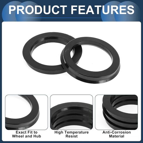 79.6mm to 60.1mm Car Wheel Hub Centric Rings Black Polycarbonate Wheels Center Shaft Shock Absorbing Hubrings 4 Pcs in Saudi Arabia