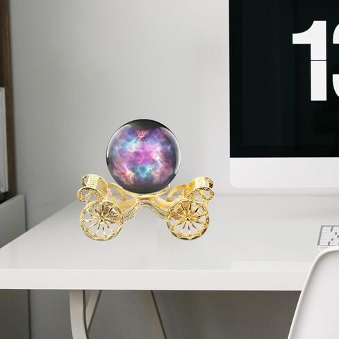 Wakauto Crystal Sphere Holder Metal Vintage Car Ornament​​ Crystal Ball Holder Display Pedestals Rotating Stand Decoration for Bedroom Living .83 X 1.25 X 1.18 Inch in Kuwait