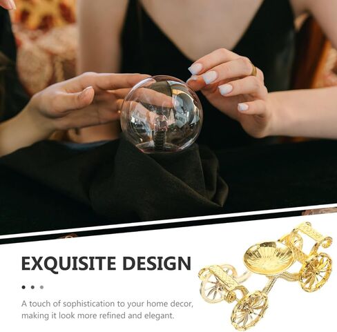 Wakauto Crystal Sphere Holder Metal Vintage Car Ornament​​ Crystal Ball Holder Display Pedestals Rotating Stand Decoration for Bedroom Living .83 X 1.25 X 1.18 Inch in Kuwait