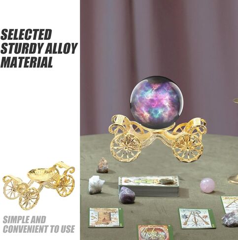 Wakauto Crystal Sphere Holder Metal Vintage Car Ornament​​ Crystal Ball Holder Display Pedestals Rotating Stand Decoration for Bedroom Living .83 X 1.25 X 1.18 Inch in Kuwait