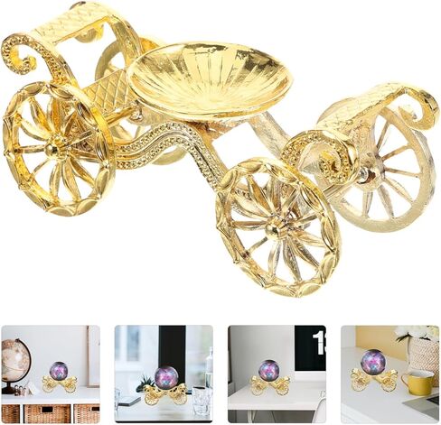Wakauto Crystal Sphere Holder Metal Vintage Car Ornament​​ Crystal Ball Holder Display Pedestals Rotating Stand Decoration for Bedroom Living .83 X 1.25 X 1.18 Inch in Kuwait