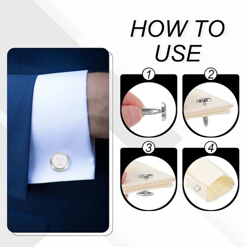uxcell Mens Classic Initial Cuff Links, Copper Cufflinks for Men A-Z Alphabet Letter Tuxedo Shirts Cufflink with Gift Box for Casual to Formal Business, Wedding Husband in Saudi Arabia