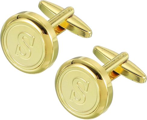 uxcell Mens Classic Initial Cuff Links, Copper Cufflinks for Men A-Z Alphabet Letter Tuxedo Shirts Cufflink with Gift Box for Casual to Formal Business, Wedding Husband in Saudi Arabia