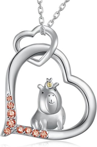 Yorionke Capybara Necklace 925 Sterling Silver Capybara Pendant Necklace Animal Jewelry Gift for Girls Women Capybara Lovers in Kuwait