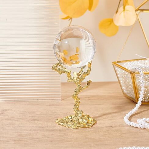 AHANDMAKER Crystal Ball Stand, Tree Shape Sphere Display Holder for 40 to 60mm Crystal Balls Metal Globe Stone Stands for Displaying Glass Balls Natural Rocks Marbles Home Decoration, Platinum in Saudi Arabia