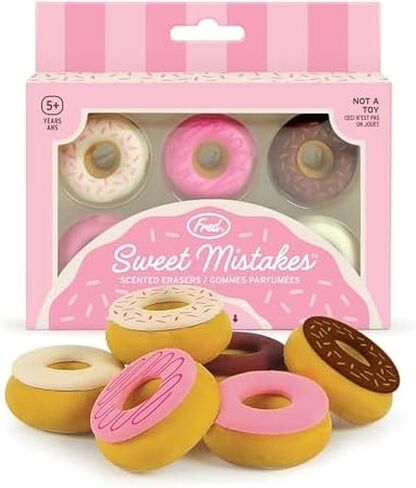 Genuine Fred Sweet Mistakes Macaron Erasers, Set of 6, Scented, Fun for School, Home, or Office in Saudi Arabia