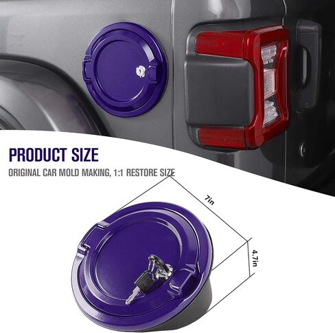 JeCar Locking Fuel Filler Cover Gas Tank Door Aluminum Alloy Exterior Accessories Compatible with Jeep Wrangler JL & Unlimited 2018-2024, Red in Saudi Arabia