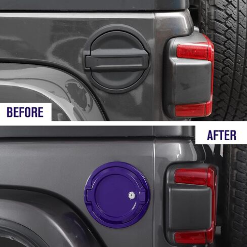 JeCar Locking Fuel Filler Cover Gas Tank Door Aluminum Alloy Exterior Accessories Compatible with Jeep Wrangler JL & Unlimited 2018-2024, Red in Saudi Arabia