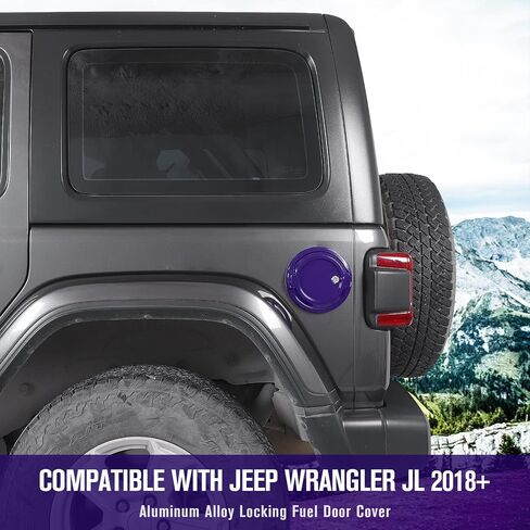 JeCar Locking Fuel Filler Cover Gas Tank Door Aluminum Alloy Exterior Accessories Compatible with Jeep Wrangler JL & Unlimited 2018-2024, Red in Saudi Arabia