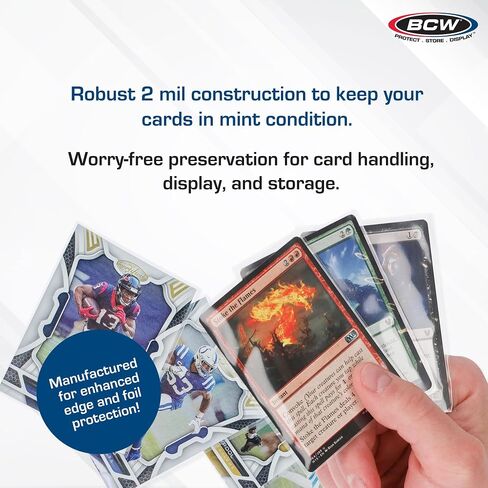 BCW Standard Card Sleeves - 1000 Pack - 2-5/8" x 3-5/8" | Crystal Clear Acid-Free | Trading Card Penny Sleeves for Baseball, Basketball, Football, Hockey, Pokemon, MTG, and More in Saudi Arabia