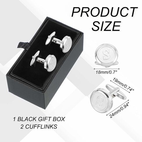 uxcell Mens Classic Initial Cuff Links, Copper Cufflinks for Men A-Z Alphabet Letter Tuxedo Shirts Cufflinks with Gift Box for Casual to Formal Business, Wedding Husband in Saudi Arabia