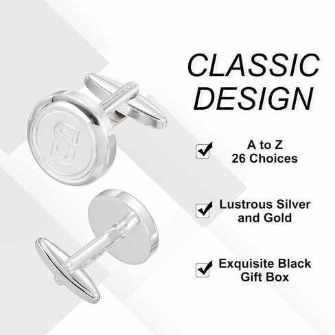 uxcell Mens Classic Initial Cuff Links, Copper Cufflinks for Men A-Z Alphabet Letter Tuxedo Shirts Cufflinks with Gift Box for Casual to Formal Business, Wedding Husband in Saudi Arabia