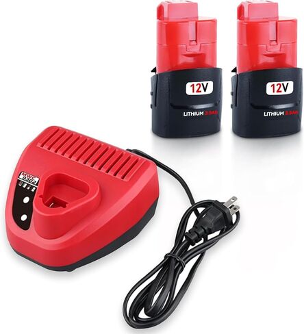 2PACK M-12 3.5 12V بطارية ليثيوم أيون واستبدال شاحن N12 لبطارية ميلووكي 12 فولت متوافقة مع 48-11-2440 48-11-2412 48-11-2460 48-11-2411 48-11-2420 48-11-2401 12 فولت أدوات لاسلكية in Kuwait