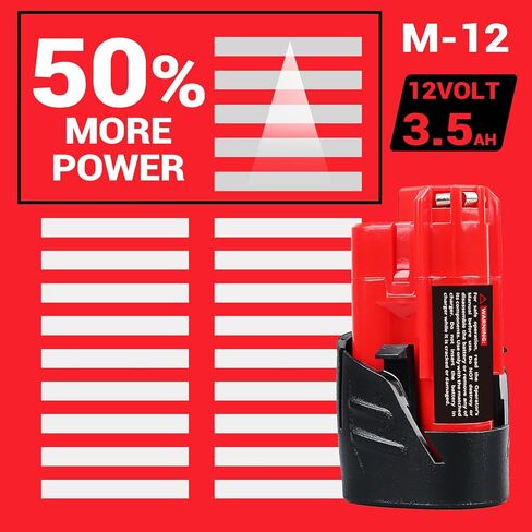 2PACK M-12 3.5 12V بطارية ليثيوم أيون واستبدال شاحن N12 لبطارية ميلووكي 12 فولت متوافقة مع 48-11-2440 48-11-2412 48-11-2460 48-11-2411 48-11-2420 48-11-2401 12 فولت أدوات لاسلكية in Kuwait