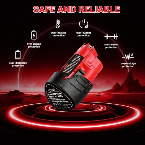 2PACK M-12 3.5 12V بطارية ليثيوم أيون واستبدال شاحن N12 لبطارية ميلووكي 12 فولت متوافقة مع 48-11-2440 48-11-2412 48-11-2460 48-11-2411 48-11-2420 48-11-2401 12 فولت أدوات لاسلكية in Kuwait