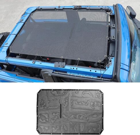 Hoolcar Front Top Sunshade Mesh Bikini Top Roof Sun Shade- Blocks UV, Wind, Noise- Insulation Mesh Compatible with 2021-2022 Ford Bronco in Saudi Arabia