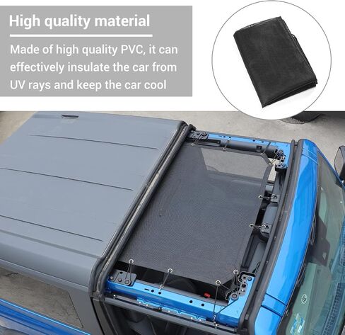 Hoolcar Front Top Sunshade Mesh Bikini Top Roof Sun Shade- Blocks UV, Wind, Noise- Insulation Mesh Compatible with 2021-2022 Ford Bronco in Saudi Arabia