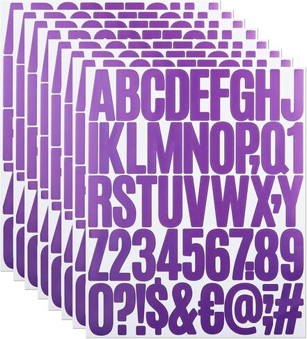 8 Sheets Letter Number Stickers, 2 Inch Vinyl Alphabet Stickers, Self-Adhesive Punctuation Letter Number Stickers for Mailbox, Scrapbooking, Decoration, Craft, Arts, DIY, Decor- White in Saudi Arabia