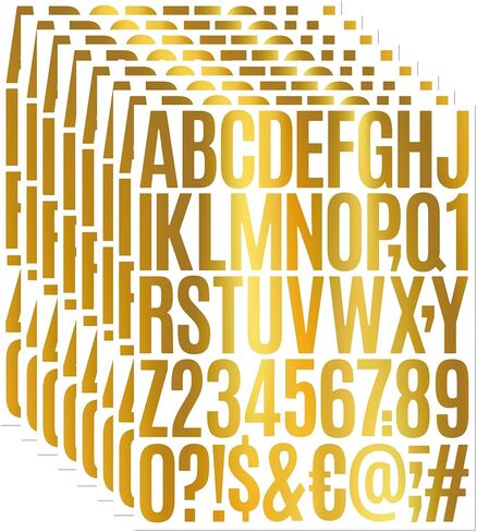 8 Sheets Letter Number Stickers, 2 Inch Vinyl Alphabet Stickers, Self-Adhesive Punctuation Letter Number Stickers for Mailbox, Scrapbooking, Decoration, Craft, Arts, DIY, Decor- White in Saudi Arabia