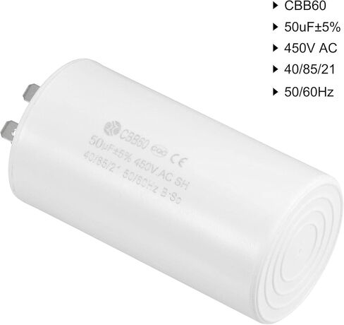 uxcell CBB60 Run Capacitor 16uF 450V AC Double Insert 50/60Hz Cylinder 72x40mm White for Air Compressor Water Pump Motor in Saudi Arabia