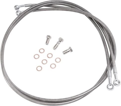 Front Brake Lines Compatible with Yamaha 1989-2006 Blaster 200 YFS200/YFS200SE Special Edition 10.63"L x 7.87"W Silvery Front Brake Lines Cable Stainless Steel Brake Cables in Kuwait