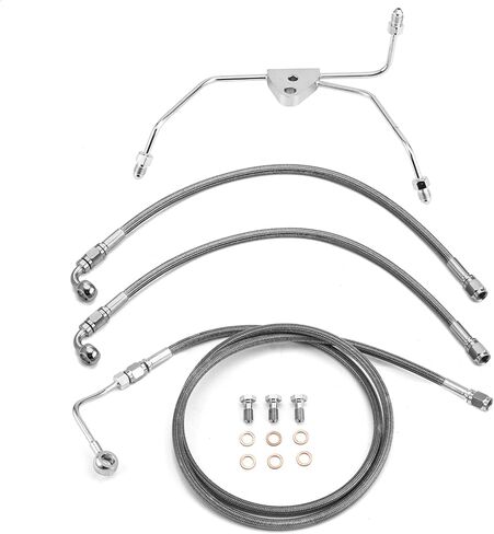 Mofun 76.7" Extended Length ABS Hydraulic Front Brake Line Compatible with Harley Touring Street Glide Electra Road Glide Road King 2009-2013, Chrome in Saudi Arabia