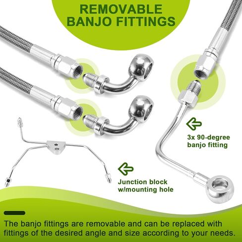 Mofun 76.7" Extended Length ABS Hydraulic Front Brake Line Compatible with Harley Touring Street Glide Electra Road Glide Road King 2009-2013, Chrome in Saudi Arabia