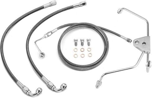 Mofun 76.7" Extended Length ABS Hydraulic Front Brake Line Compatible with Harley Touring Street Glide Electra Road Glide Road King 2009-2013, Chrome in Saudi Arabia