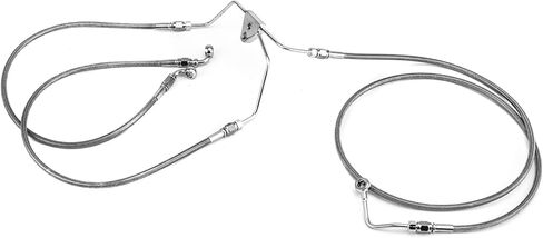 Mofun 76.7" Extended Length ABS Hydraulic Front Brake Line Compatible with Harley Touring Street Glide Electra Road Glide Road King 2009-2013, Chrome in Saudi Arabia