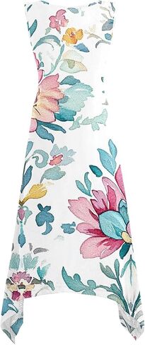 Boho Dresses for Women 2025 Causal Fashion Floral Print Bohemian Dress Sleeveless Scoop Neck Ruffle Tank Sundress in Saudi Arabia