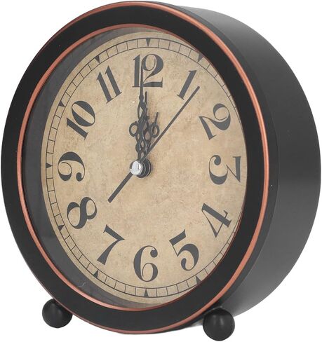 Desk Clock, Retro Style Easy Identification Silent Ticking Desk Clock Ornament Portable Small High Accuracy Battery Alarm Clock for Home Office School in Saudi Arabia