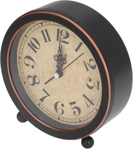 Desk Clock, Retro Style Easy Identification Silent Ticking Desk Clock Ornament Portable Small High Accuracy Battery Alarm Clock for Home Office School in Saudi Arabia
