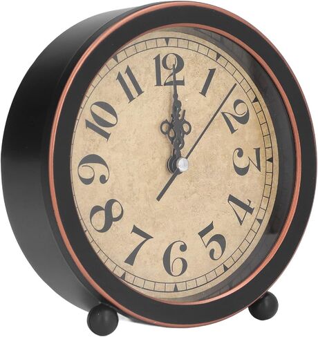 Desk Clock, Retro Style Easy Identification Silent Ticking Desk Clock Ornament Portable Small High Accuracy Battery Alarm Clock for Home Office School in Saudi Arabia