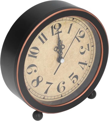 Desk Clock, Retro Style Easy Identification Silent Ticking Desk Clock Ornament Portable Small High Accuracy Battery Alarm Clock for Home Office School in Saudi Arabia