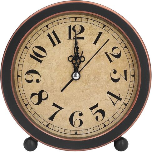 Desk Clock, Retro Style Easy Identification Silent Ticking Desk Clock Ornament Portable Small High Accuracy Battery Alarm Clock for Home Office School in Saudi Arabia