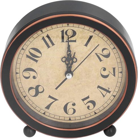 Desk Clock, Retro Style Easy Identification Silent Ticking Desk Clock Ornament Portable Small High Accuracy Battery Alarm Clock for Home Office School in Saudi Arabia