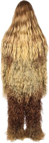 البالغين للجنسين الكبير المشعر الشبيه بالإنسان الباروكة الرعب مع شارب وحزمة اللحية ، بني (L/XL) in Kuwait