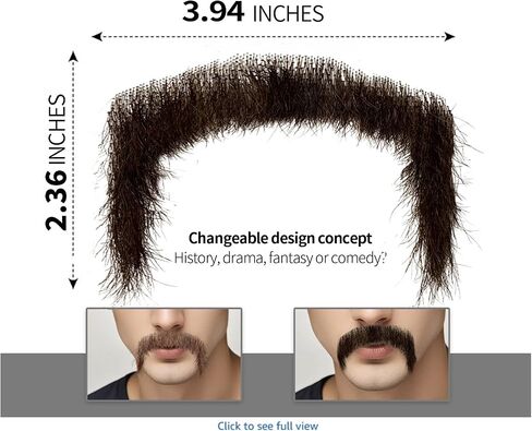 Fake Beard and Mustache, Lace Thick Human Hair Fake Beard,Fake Goatte False Facial Hair for Halloween, Theater, Cosplay (Brown) in Saudi Arabia
