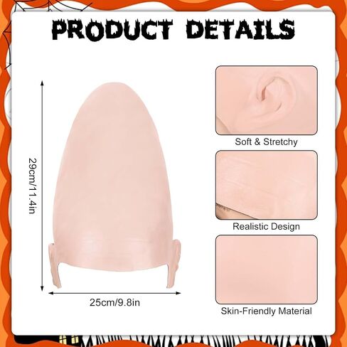 Halloween Alien Wig Cone Bald Head Hairless Fake Skull Cone Hat Conehead Wig Cap Egg Shaped Eggs for Halloween Movie Cosplay Party Adult Men Women Dress Up Outfit in Saudi Arabia