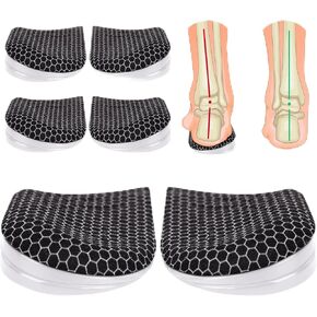 ERGOfoot 2 Packs Supination Correction Insoles, 3 Layers Adjustable Heel Wedge Inserts for Foot Alignment, Knee Pain, Bow Legs, Osteoarthritis (L: W 8-12 | M 7.5-14) in Saudi Arabia