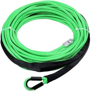 1/4 inch 50 feet 7000lbs Synthetic Winch Line Cable Rope with Black Rock Heat Guard for Truck ATV UTV SUV (Bright Green) in Saudi Arabia