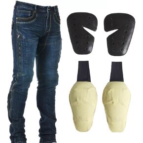 Men's Vented Motorcycle Jeans with Kevlar Lining & CE POWERTECTOR Knee & Hip Armor Korean Style in Saudi Arabia