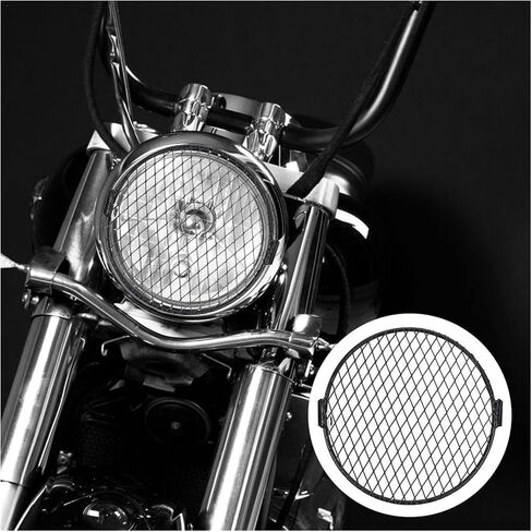 Headlamp Cover Protector 7 Inch Motorcycle Universal Headlight Protector Grill Light Lamp Cover for Har&Ley for Duc&ati Chopper for Yam&aha in Saudi Arabia