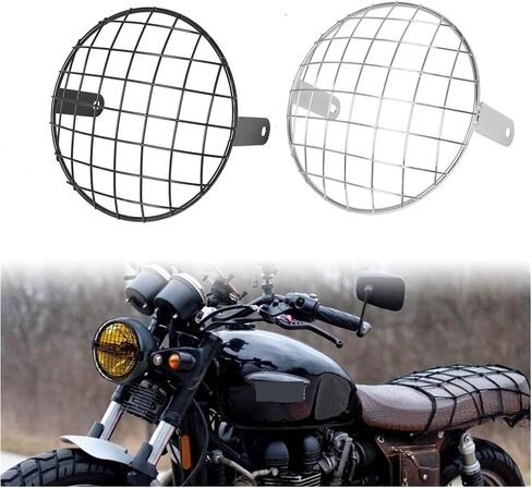 Headlamp Cover Protector 7 Inch Motorcycle Universal Headlight Protector Grill Light Lamp Cover for Har&Ley for Duc&ati Chopper for Yam&aha in Saudi Arabia