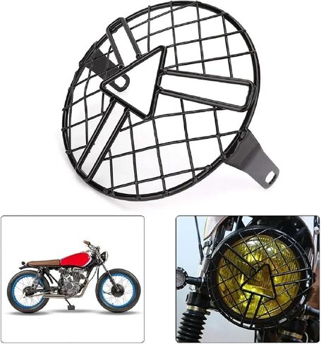 Headlamp Cover Protector 7 Inch Motorcycle Universal Headlight Protector Grill Light Lamp Cover for Har&Ley for Duc&ati Chopper for Yam&aha in Saudi Arabia
