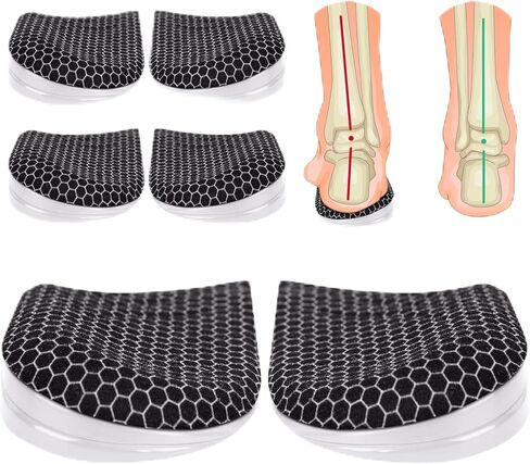 ERGOfoot 2 Packs Supination Correction Insoles, 3 Layers Adjustable Heel Wedge Inserts for Foot Alignment, Knee Pain, Bow Legs, Osteoarthritis (L: W 8-12 | M 7.5-14) in Saudi Arabia