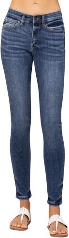 Judy Blue Classic Mid Rise Skinny Jeans for Women Handsand Comfortable Cotton Denim Pants-82252 in Saudi Arabia