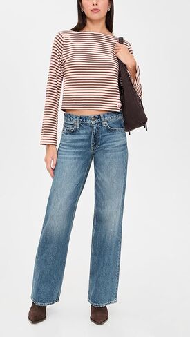 rag & bone Women's Saige Low Rise Full Relaxed Straight Jeans in Saudi Arabia