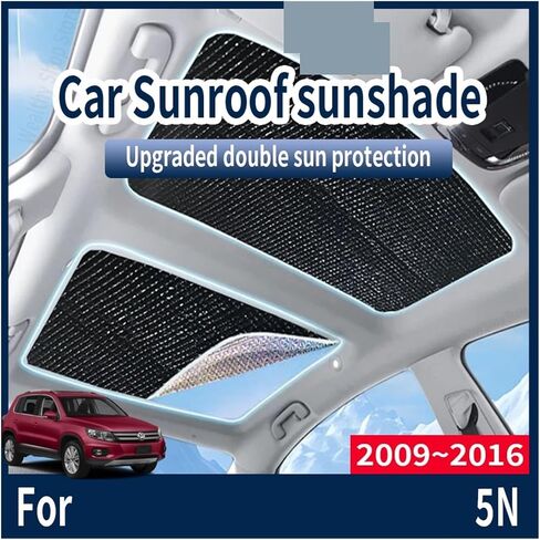 تغطية ظلال شمس السيارة مناسبة لـ VW Fit for VW Fit for Tiguan 5n 2009 ~ 2016 2014 Sunrack Sunshade Heat Assoles Assostories Shade Snroof Shade (Black) in Kuwait